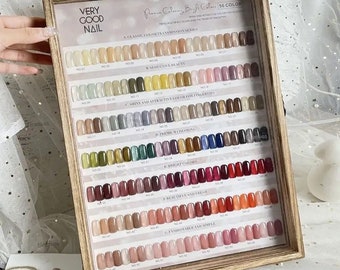 56 pc Full Set Jelly Gel Nail Polish | Korean Sheer Salon Gel Nails | DIY Nail Kit | Display Board Included!