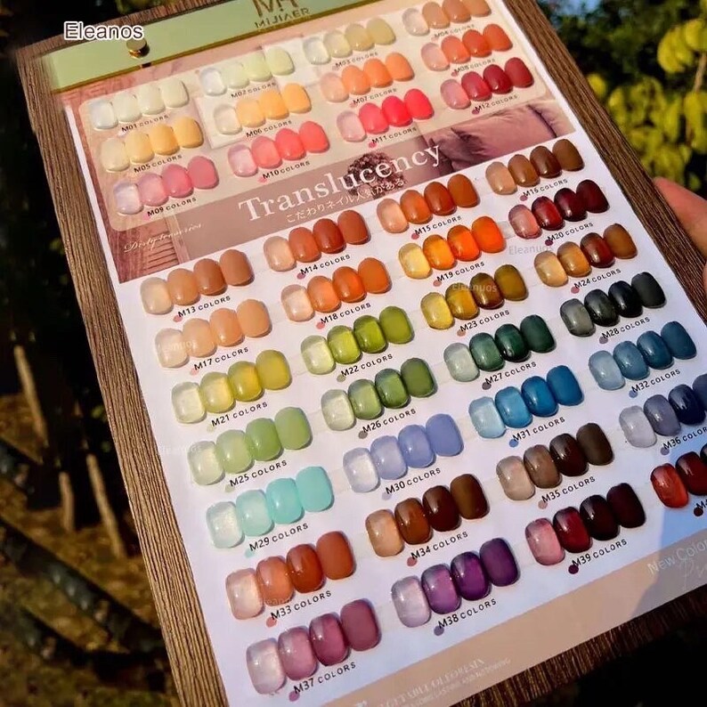 40 Pc Full Set Jelly Gel Nail Polish Korean Sheer Salon Gel Nails DIY