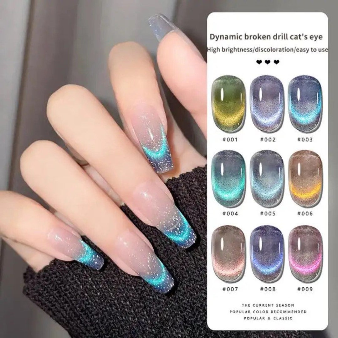 Magnetic Glitter Cat Eye Gel Polish Korean Nail Art - Etsy