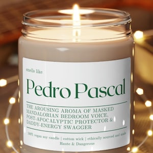 Pedro Pascal Candle, fan gift, Pedro Pascal merch, Joel, Fictional Men Candles, Retro Candle in Jar, Joel, Mando