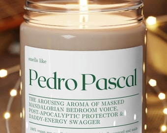 Pedro Pascal Candle, fan gift, Pedro Pascal merch, Joel, Fictional Men Candles, Retro Candle in Jar, Joel, Mando