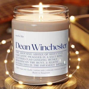Smells like Dean Winchester Candle | Supernatural Merch Inspired Candle | Pop Culture Gifts | Aesthetic Room Decor Jensen Ackles Candle
