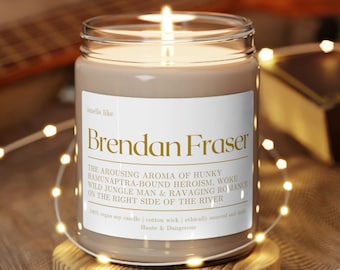 Brenaissance Candle, Brendan Fraser fan gift, Brendan Fraser merch, The Mummy 1999, Rick O'Connell Candles, Retro Candle in Jar