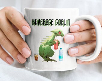 DISCONTINUED Beverage Goblin Mug - Funny Goblincore Mug, Neurodivergent Mugs, ADHD, Beverage Girlie, Tiktok mug gift meme mug, coffee dragon