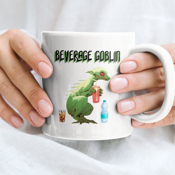 Beverage Goblin Mug - Funny Goblincore Mug, Neurodivergent Mugs, ADHD, Beverage Girlie, Tiktok mug gift, meme mug, coffee dragon,