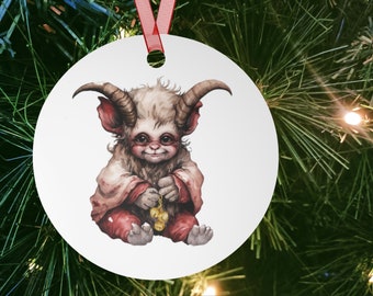 Baby Krampus Ornament | Goth Christmas Decorations | Creepy Christmas Ornaments | Holiday Decor | Ornament Handmade | Pagan Ornament
