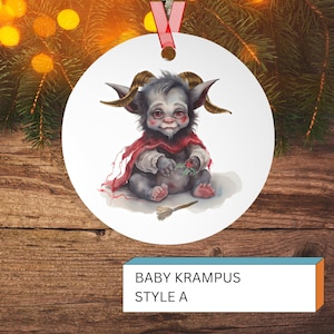 Baby Krampus Ornament | Goth Christmas Decorations | Creepy Christmas Ornaments | Holiday Decor | Ornament Handmade | Pagan Ornament