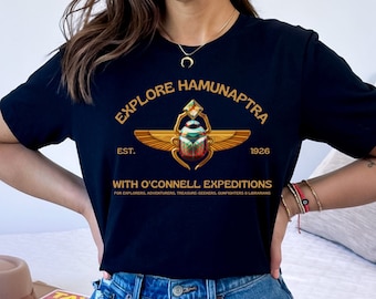 Utforska Hamunaptra O'Connell Expeditions-skjorta, Mumien-skjortan, Brendan Fraser, Mumien 1999, Brendan Fraser-t-shirt, gåva för filmälskare.