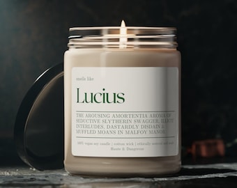 Smells Like Lucius Candle, fan gift, Wizard merch, Fictional Men Candles, Wizard School, Harry Pottery Candle Gift, Dramione Merch
