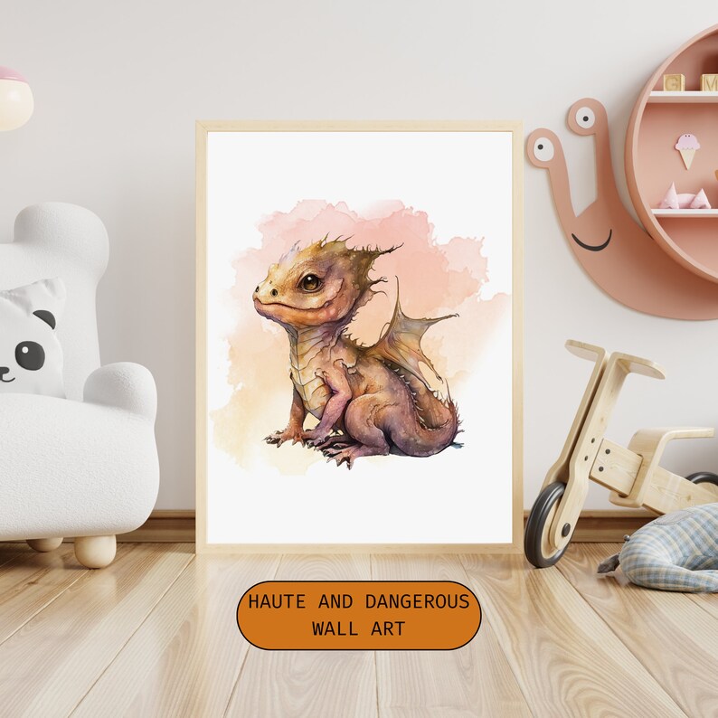 Dragon Nursery Art Pastel Printable Set of 8 DIY Nursery - Etsy