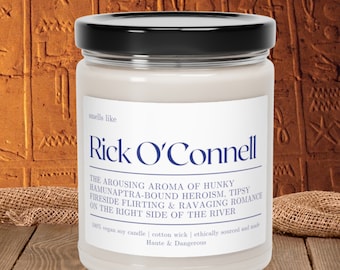 Rick O'Connell Candle, Brendan Fraser fan gift, Brendan Fraser merch, The Mummy 1999, Rick O'Connell Candles, Candle in Jar, Brenaissance
