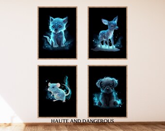 Baby Marauder Print Set of 4  | Magic Printable Wall Art | Wizarding Decor | Digital Download | Magical Aesthetic Wizard School