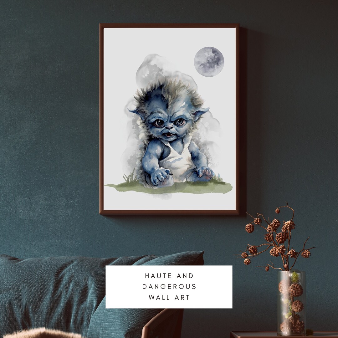 Baby Werewolf Printable Nursery Art Occult Art Print - Etsy