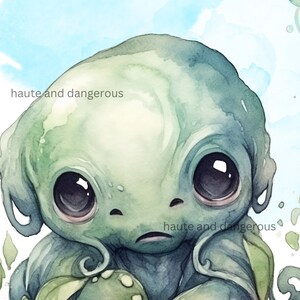 Baby Cthulhu Printable Art Set of 3 , Nursery Decor, Baby Girl Boy ...