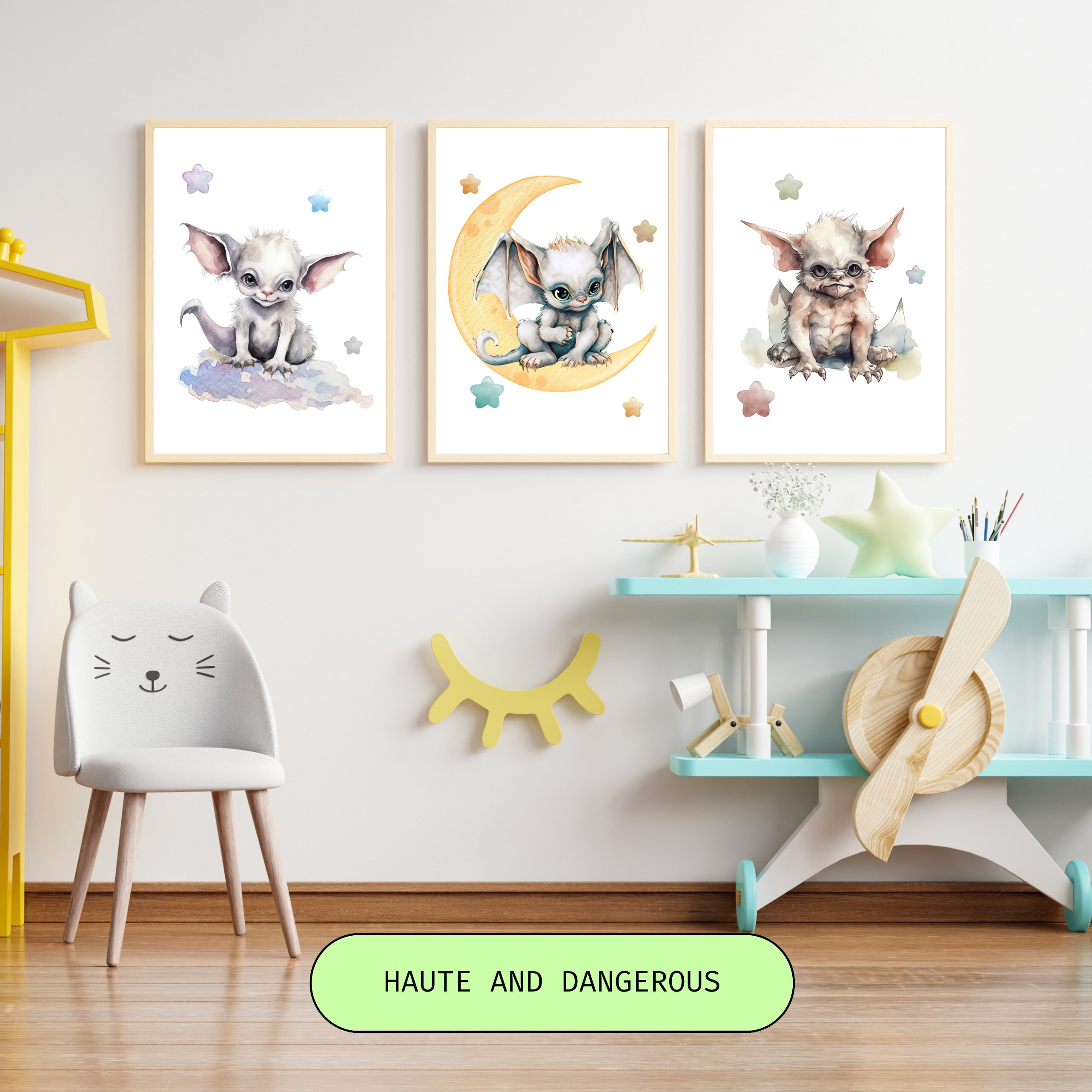 Set of 3 Gargoyle Printable Nursery Decor Digital Download - Etsy