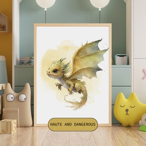 Dragon Nursery Art Printable Set of 8, DIY Nursery Decor, Baby Dragons ...
