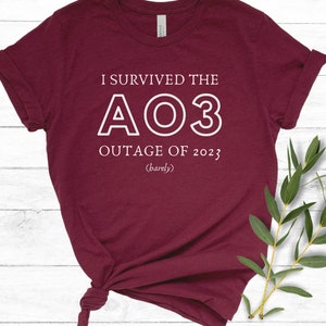 DISCONTINUED I survived the AO3 outage (barely) Fanfiction T Shirt, Fanfic Writer Gift | Fan Fiction Merch | Author Reader Gift