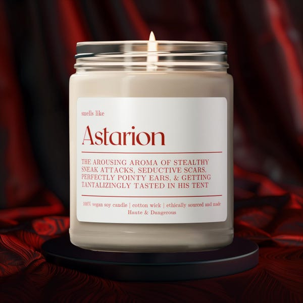 Smells like Astarion Candle, Fictional Men Candles, Astarion Inspired Scented Candle, Pale Elf Vampire BG3 player gift