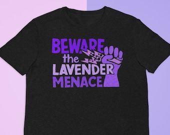 Beware the Lavender Menace | VIntage Tribute Lesbian Short-Sleeve Unisex T-Shirt