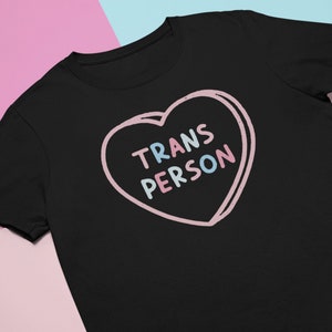Heart Trans Person (Love) | Trans awareness transgender love lgbtq Equality Rights Respect Trans Lives |   Short-Sleeve Unisex T-Shirt