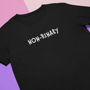 Non-Binary T-shirt | Gender Fluid GenderQueer Tomboy minimalist | Black Unisex T-Shirt