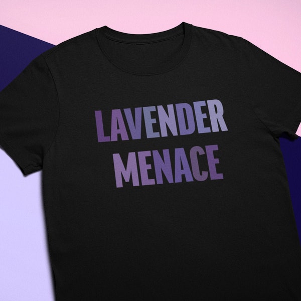 Lavender Menace | Feminist Movement Lesbian Revolution Gay Liberation Woman Vintage Retro | Black Unisex T-Shirt