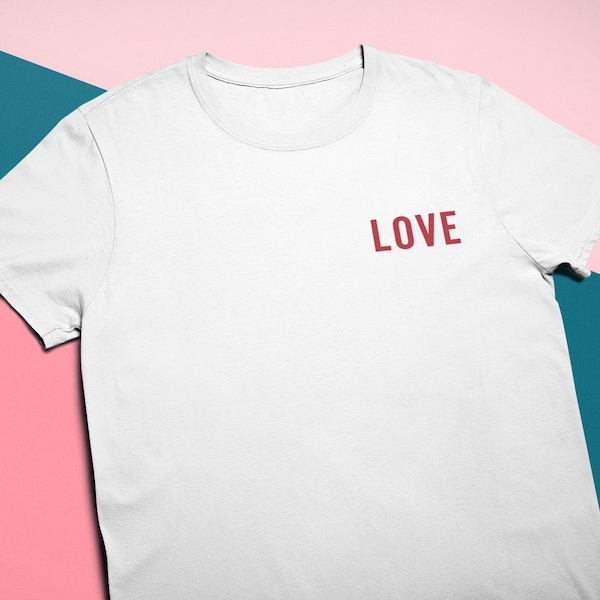 Liebe Stickerei | Gestickte Liebe Shirt Liebe ist Liebe Familie Kind Selbstpflege Shirt | Unisex T-Shirt