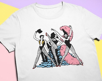 Maglietta vintage da ballerina: maglietta unisex in cotone retrò