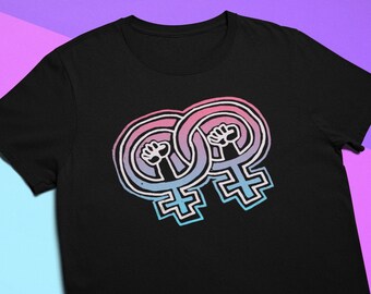 Lesben Power Faust Unisex T-Shirt: Queer Pride Bekleidung