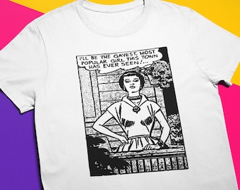 Maglietta vintage con fumetti "Gayest Girl" - Maglietta unisex LGBTQ Pride