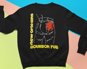 Bourbon Pub New Orleans Sweatshirt: Vintage Gay Bar Pride Unisex