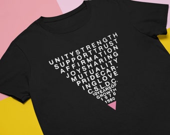 Orgullo cariñoso triángulo amor / Vintage cartel gay liberación rosa triángulo lgbt / unisex camiseta