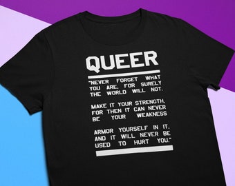 Queer Empowering T-shirt | Lgbt Queer Power Gay Lesbian Sissy Tomboy Vintage Poster Empower Feminist | Black Unisex T-Shirt