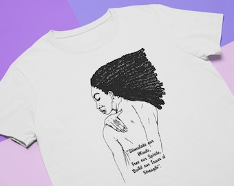 Schwarzes Lesben Queer Pride T-Shirt: Empower Women feministisches Unisex Tee