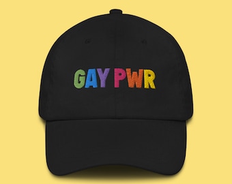 Gorra bordada Gay PWR: Gorra unisex LGBTQ Rainbow Pride
