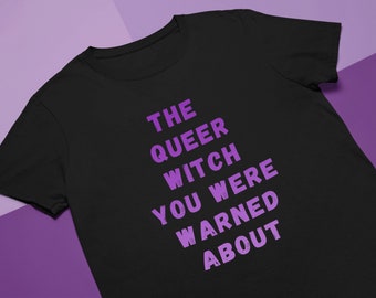 Queer Witch T-Shirt: LGBTQ Pride, Unisex Cotton Tee