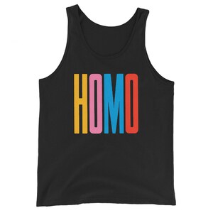 HOMO Colors Pride Tank Top: Unisex LGBTQ Rainbow Shirt image 4