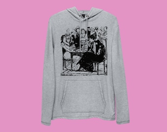 Cartoon Lesbian Art Hoodie: Queer Culture Unisex Lightweight Sweatshirt