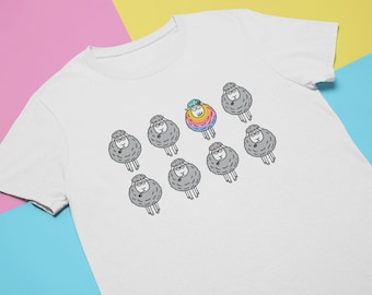 Camiseta Rainbow Sheep Pride: Ropa LGBTQ para marimachos