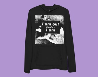 I am out Therefore I am Lightweight Hoodie | Queer Pride
