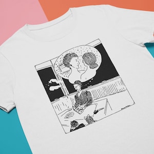 Home Sweet Home Queer | Lesbian Retro Cartoon Lesbian Shirt LGBTQ Butch Same Sex Love | Unisex T-Shirt