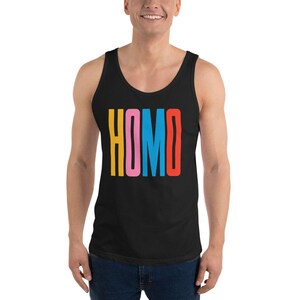 HOMO Colors Pride Tank Top: Unisex LGBTQ Rainbow Shirt image 2