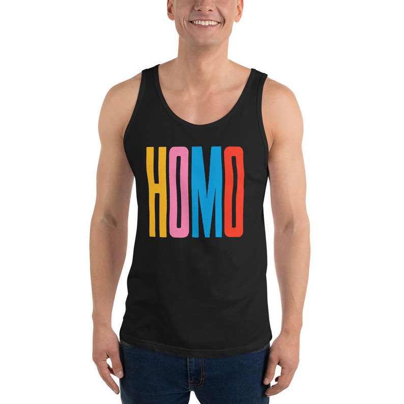 HOMO Colors Pride Tank Top: Unisex LGBTQ Rainbow Shirt image 2