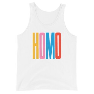 HOMO Colors Pride Tank Top: Unisex LGBTQ Rainbow Shirt image 5