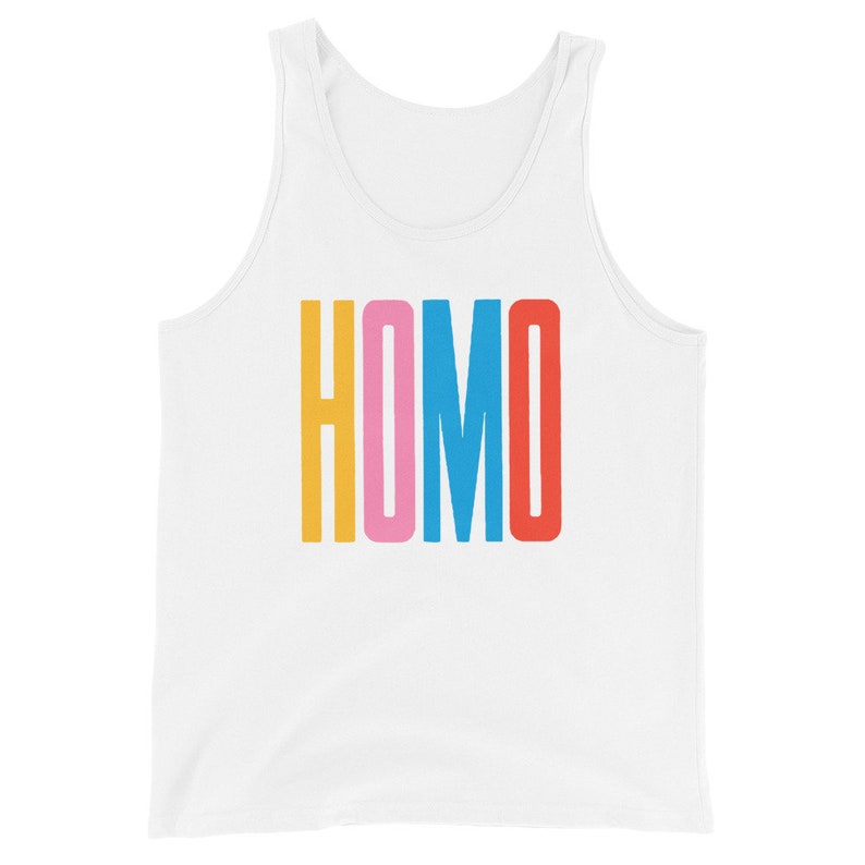 HOMO Colors Pride Tank Top: Unisex LGBTQ Rainbow Shirt image 5