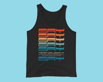 Retro Rainbow Gay Pride Tank Top - Unisex Queer Liberation Shirt