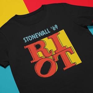 Stonewall ‘69 RIOT | Vintage Remix Poster Stonewall 69 Gay Liberation NYC Village Lgbt shirt | Short-Sleeve Unisex T-Shirt