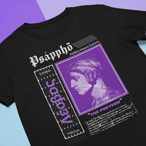 Sappho The Poetess Shirt | Aesthetic Lesbian Queer Poetry Artist Lgbtq Non-Binary Greek Lesbos History | Short-Sleeve Unisex T-Shirt