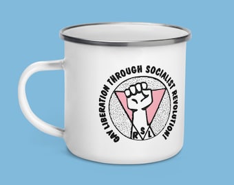 Gay Liberation Enamel Mug: LGBTQ Pride, Socialist Revolution