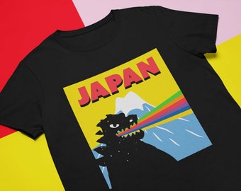 Japan Pride Godzilla | Gay Shirt, LGBTQ Pride Shirts, Harajuku Kawaii Japan Streetwear, Cute Gojira Tee